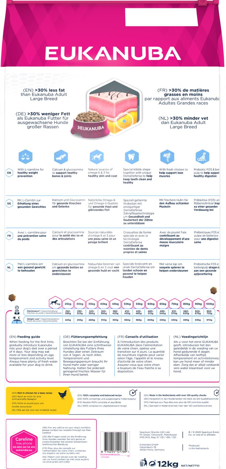 EUKANUBA DailyCare Adult Large Breed Weight Control
