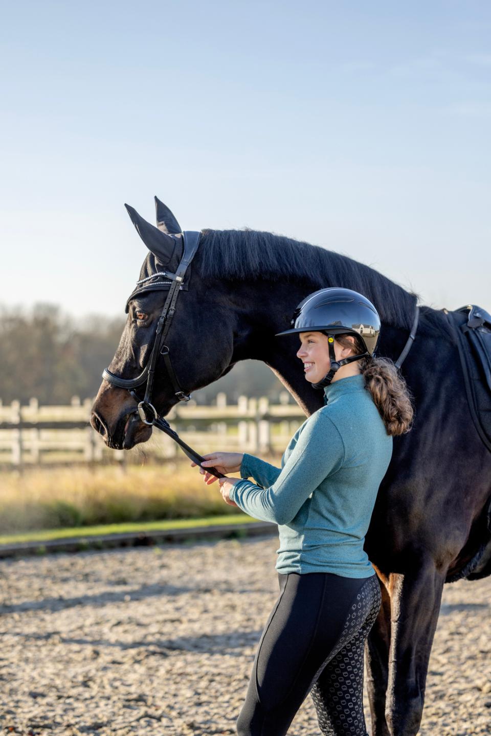 Equipage Stacey langærmet half-zip rideshirt