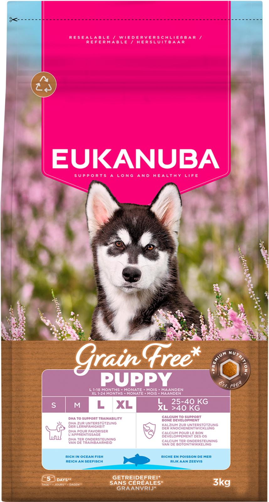 EUKANUBA Puppy & Junior Large Grainfree havfisk