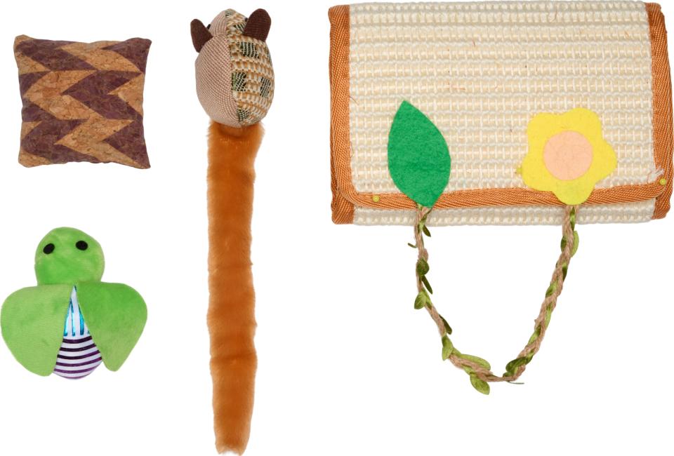 Companion gavepakke til katten (kradsemåtte + 3 plysdyr)