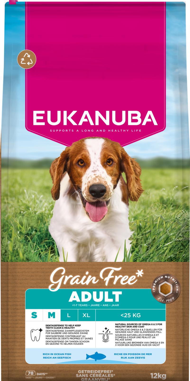 EUKANUBA Adult Small/Medium Grainfree havfisk