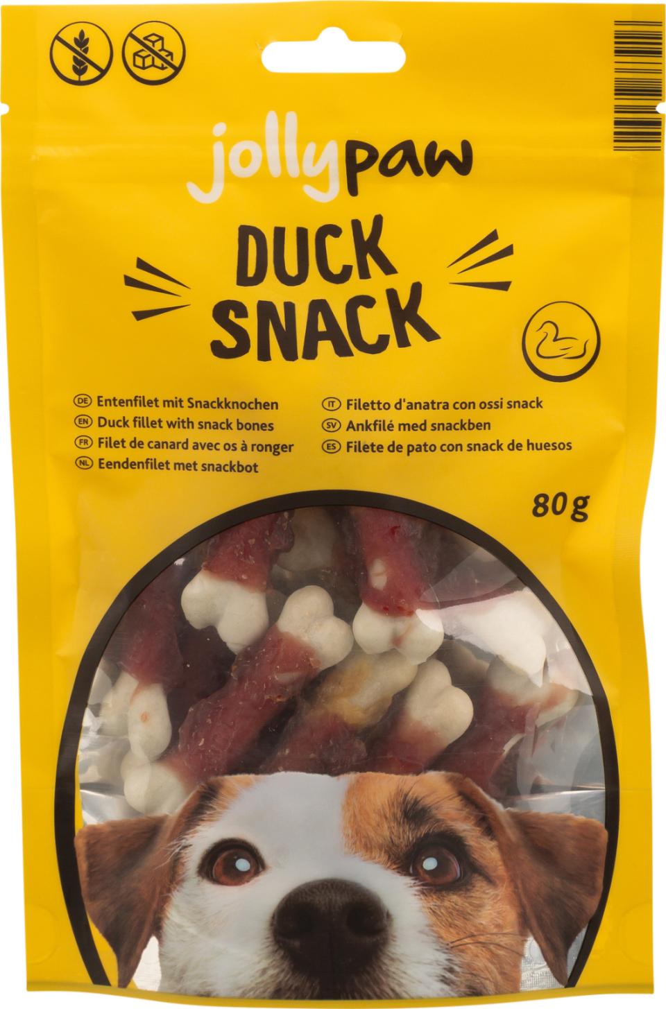 Jolly Paw Duck Snack, duck fillet with snack bones