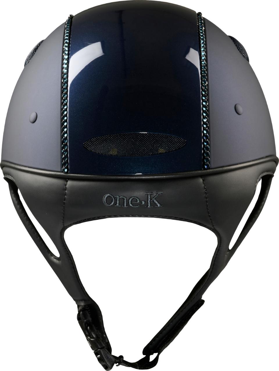 One K MIPS Defender-ridehjelm - glossy top, swarovski pipe