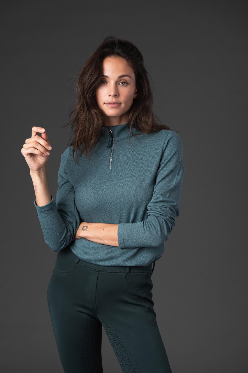 Equipage Stacey langærmet half-zip rideshirt