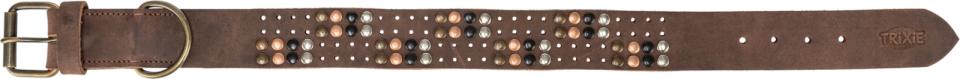 Trixie Rustic Fedt læder halsbånd Rivets, ekstra bred