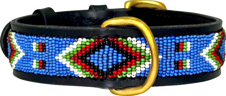 Kampuni håndlavet hundehalsbånd Micro Cameroun blå