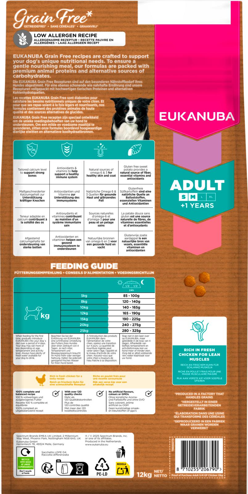 EUKANUBA Adult Small/Medium Grainfree Kyckling