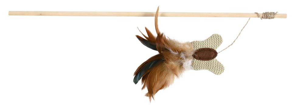 Drillepind med sommerfugl og fjer