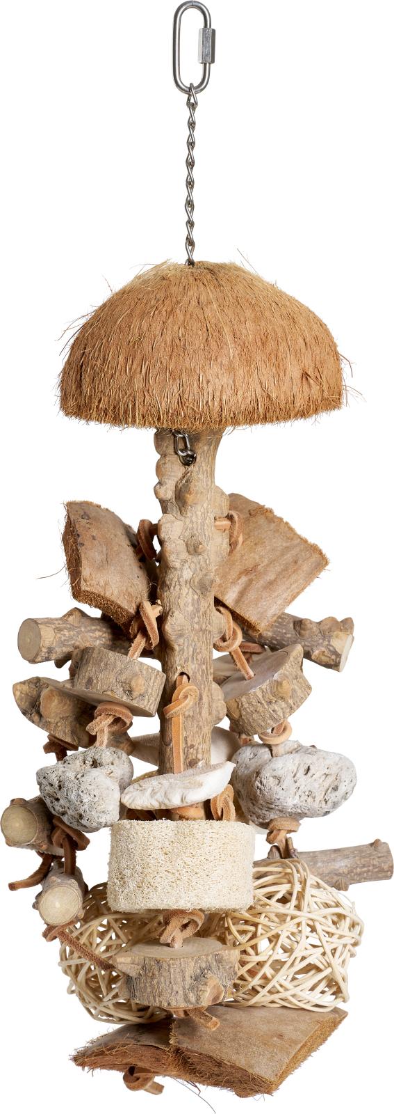 Companion Fuglelegetøj med kokosnød og sten