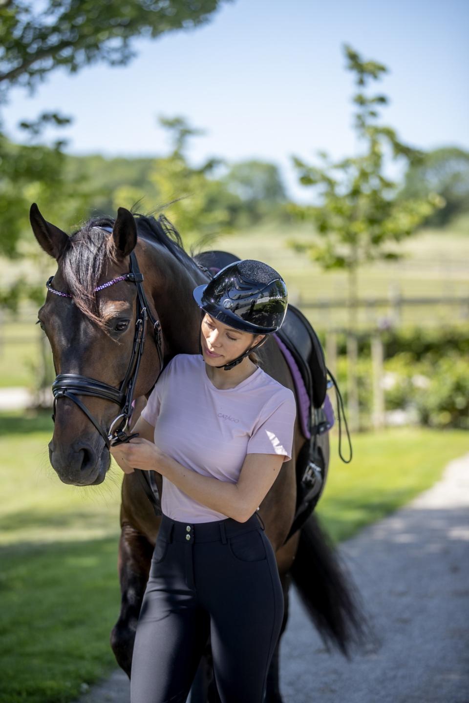 One K Avancé ridehjelm - glitter topp, swarowski pipe