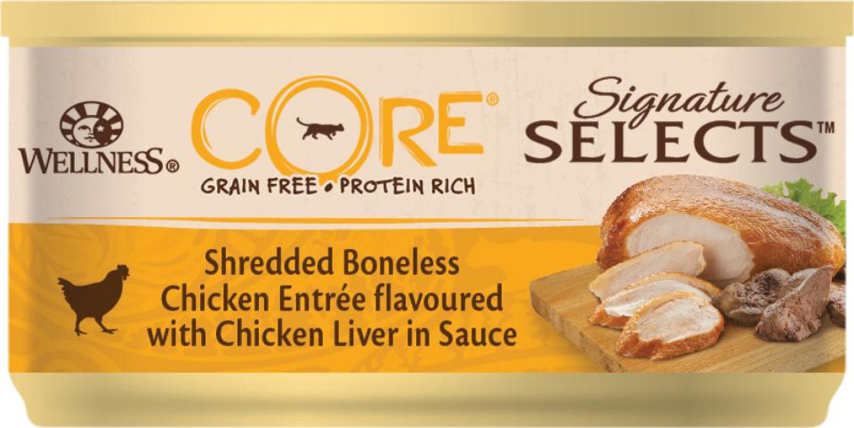 CORE Sig.Selects Shredded Boneless Chicken w/Chicken Liver in Sauce