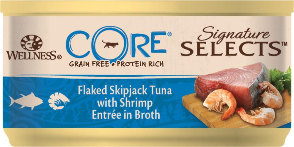 CORE Sig.Selects Flaked Skipjack Tuna with Shrimp in Broth