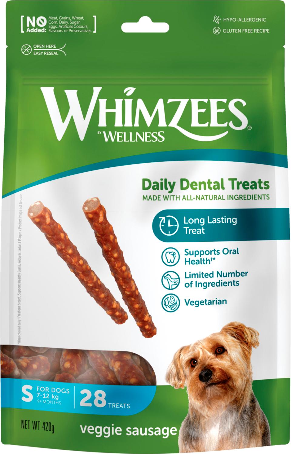 Whimzees Veggie Sausage S til små hunde