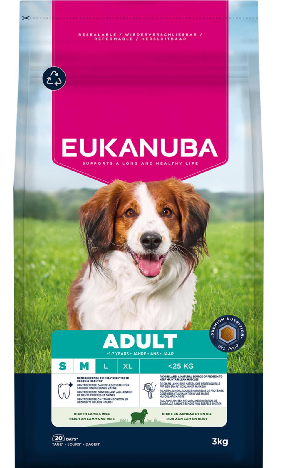 EUKANUBA Adult Small/Medium Breed Lam & Ris
