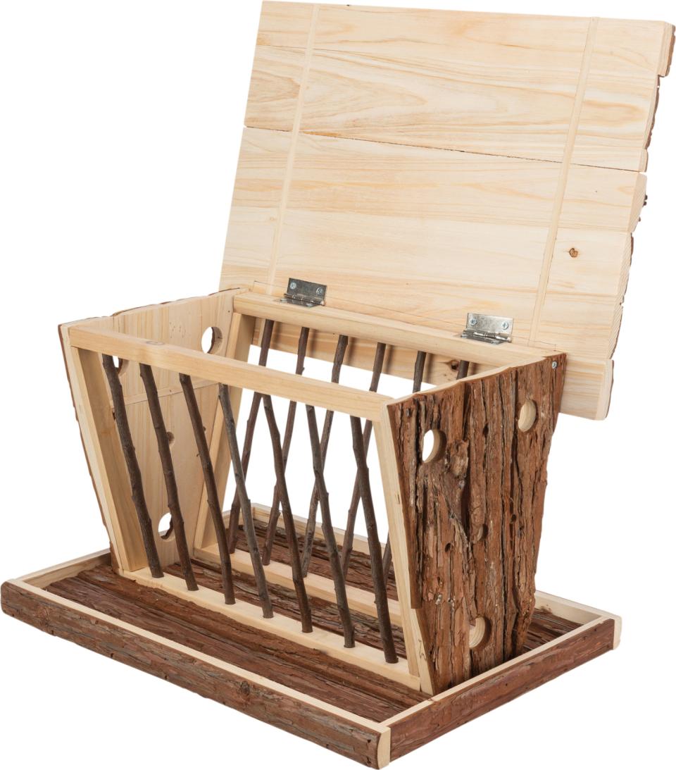 Hay manger with floor & roof, bark wood