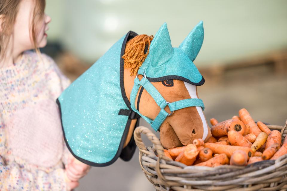 My Hobby Horse Blanket & Ear Bonnet, blue glitter