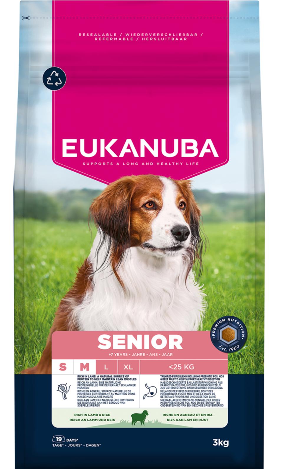 EUKANUBA Senior Small/medium Breed Lam & Ris