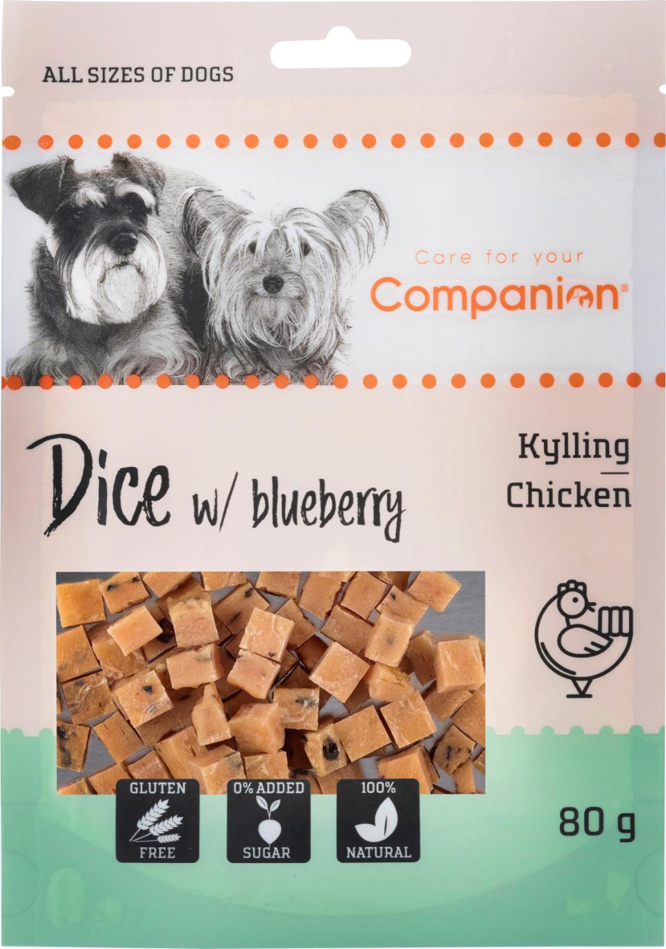 Companion Dice w/blueberry (kylling m/blåbær)