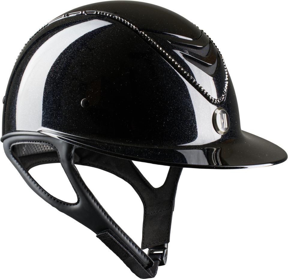 One K MIPS Avancé Lux-ridehjelm - shimmer, sort swarovski pipe