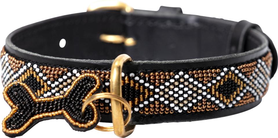 Kampuni handgjort hundhalsband Guld