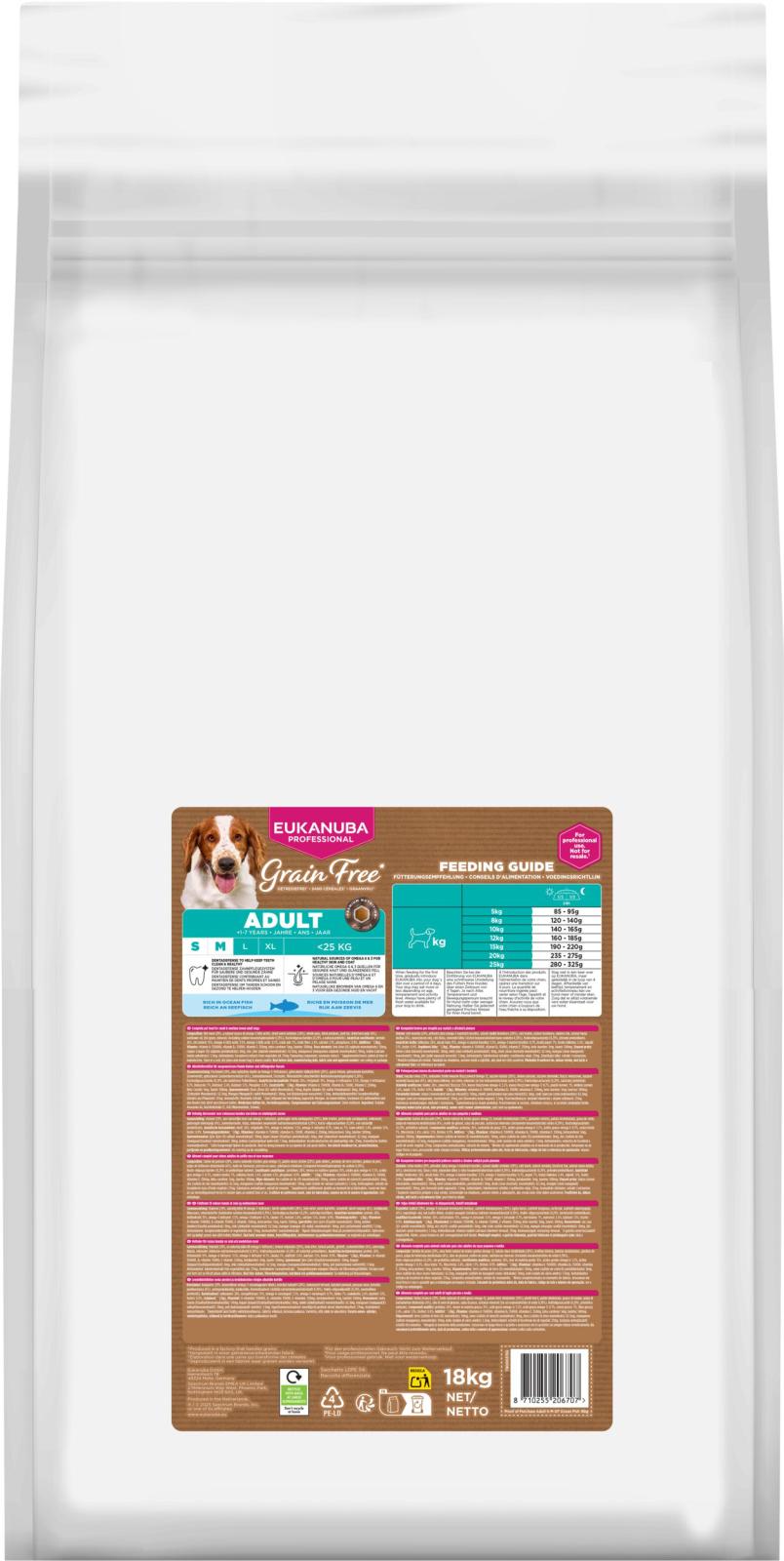 EUKANUBA Adult Small/Medium Grainfree Havsfisk