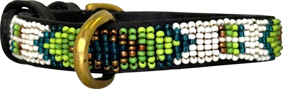 Kampuni håndlavet hundehalsbånd Micro Jeremiah grøn