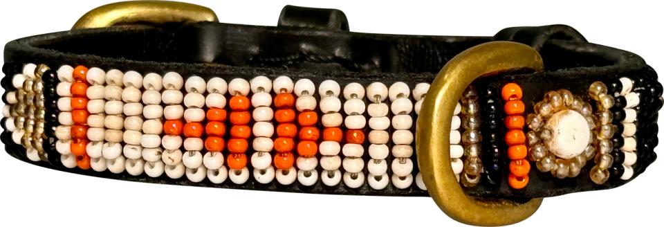 Kampuni handmade dog collar Micro Swahili Antique