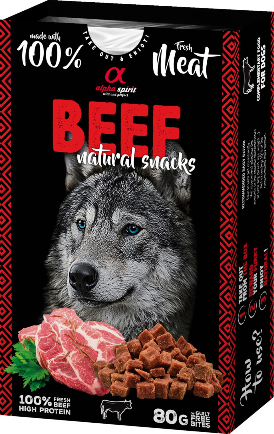 Alpha Spirit Naturals Beef hundesnacks (oksekød)