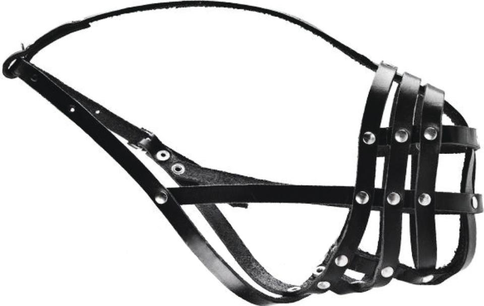 Julius-K9 Mundkurv, læder m/nitter