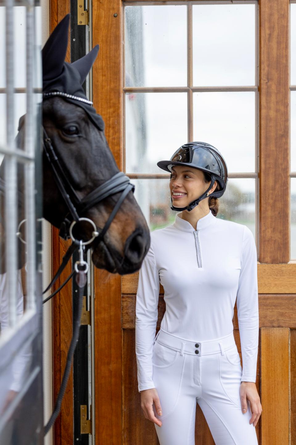 One K Avancé ridehjelm - glitter topp, swarowski pipe