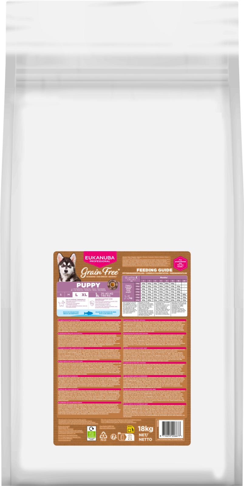 EUKANUBA Puppy & Junior Large Grainfree havfisk