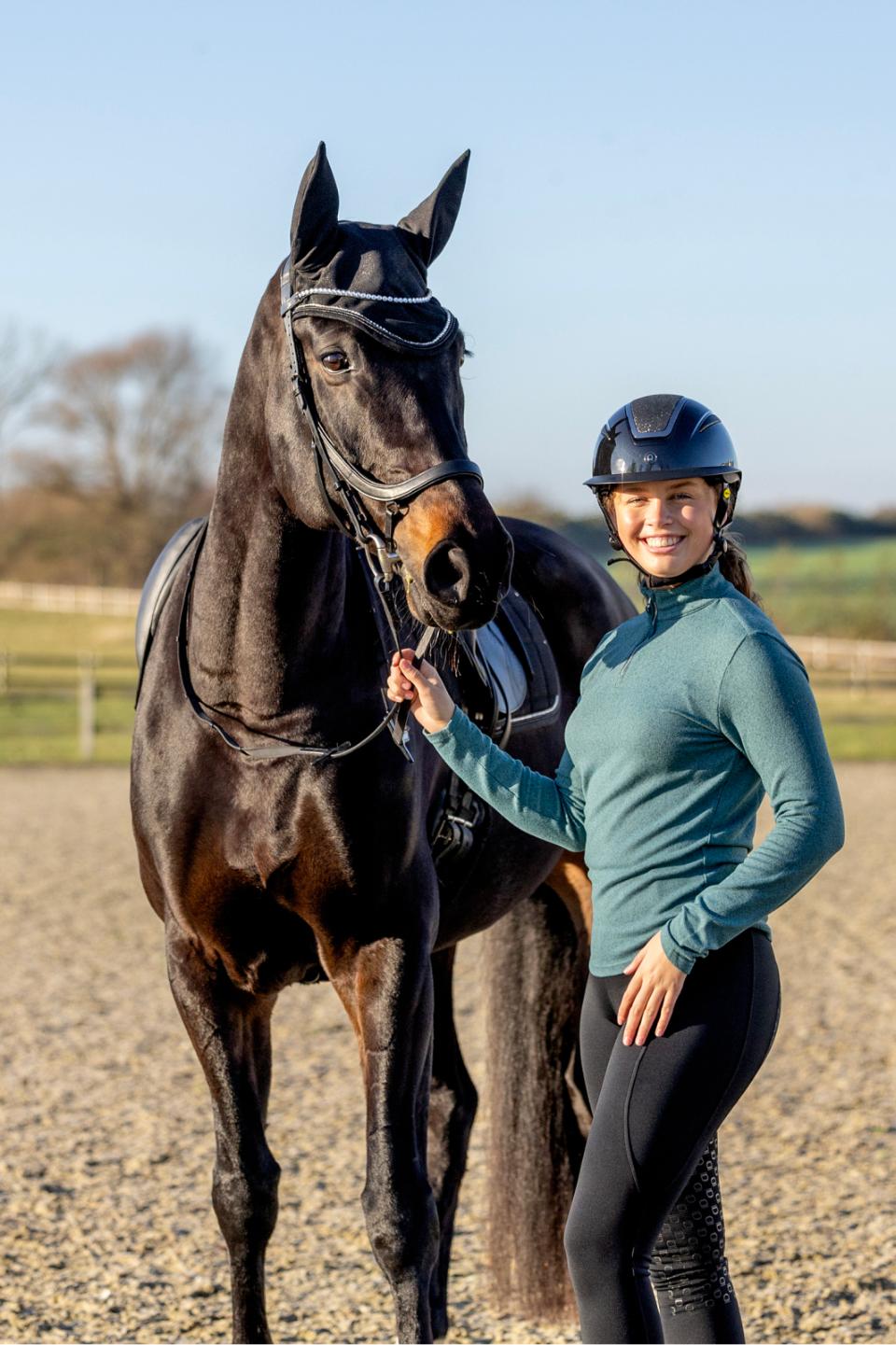 Equipage Stacey langærmet half-zip rideshirt