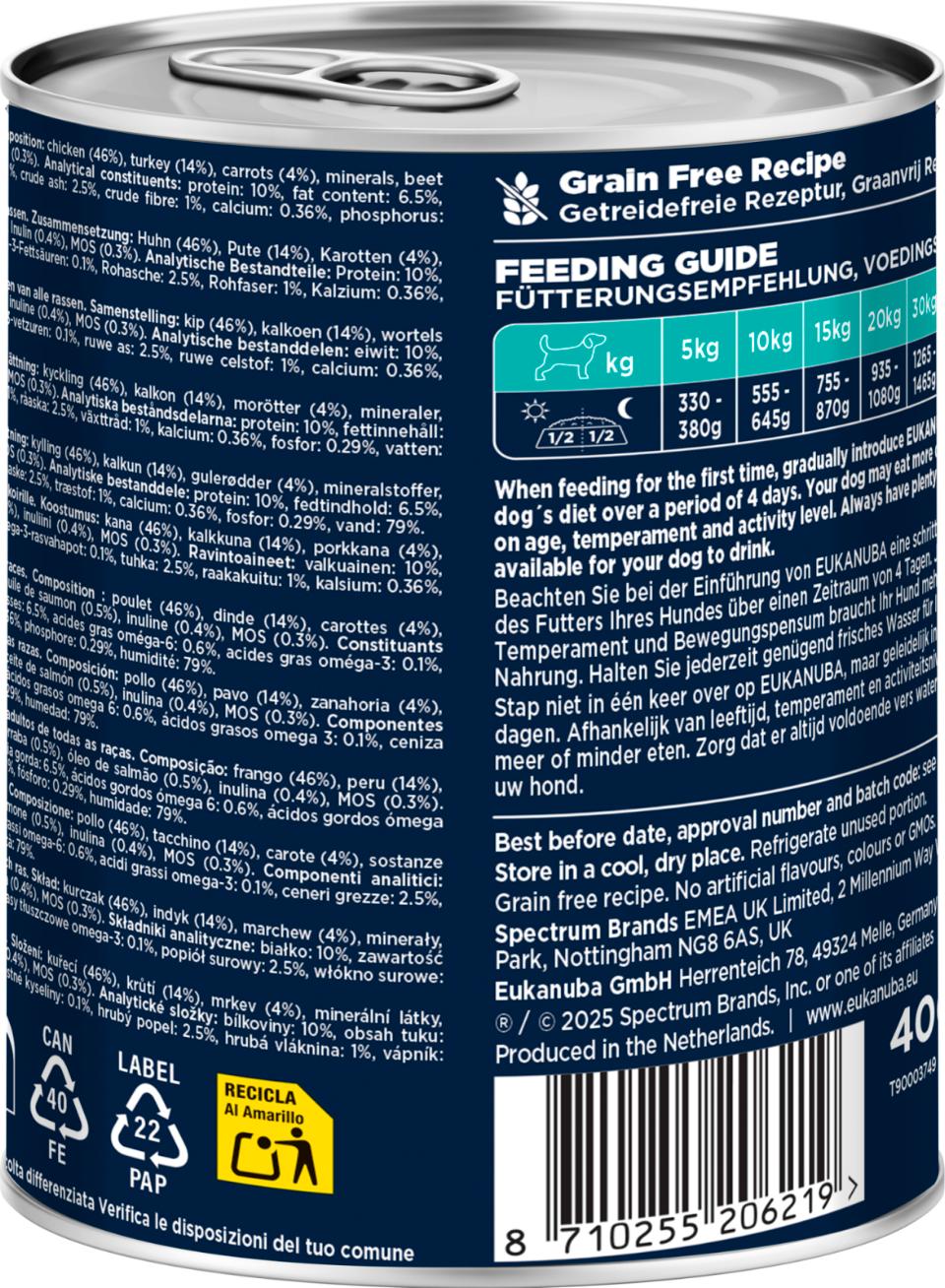 EUKANUBA Adult våtfôr til hund, kalkun med gulrøtter