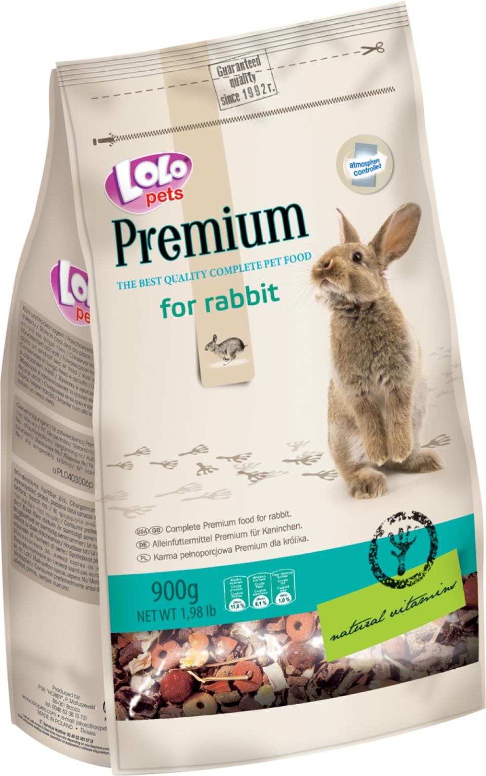 Lolo Pets Kaninfoder, Premium 900 gr