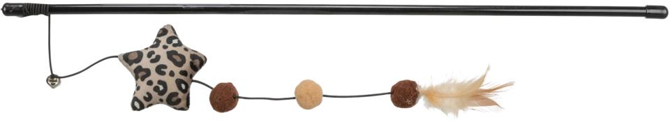 Trixie drillepind med stjerne, plastik/plys, katteurt