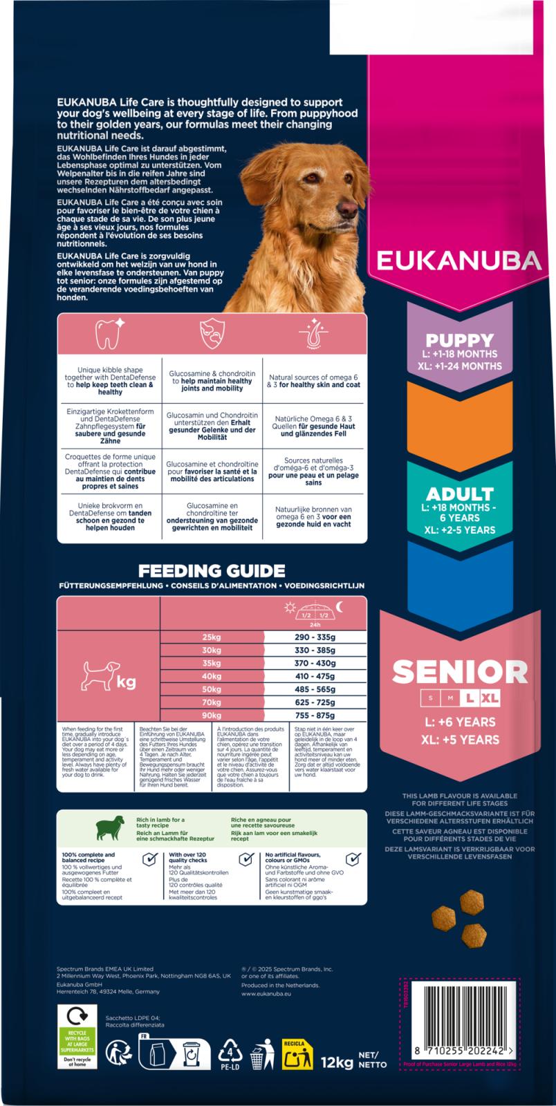 EUKANUBA Senior Large Breed Lam & Ris