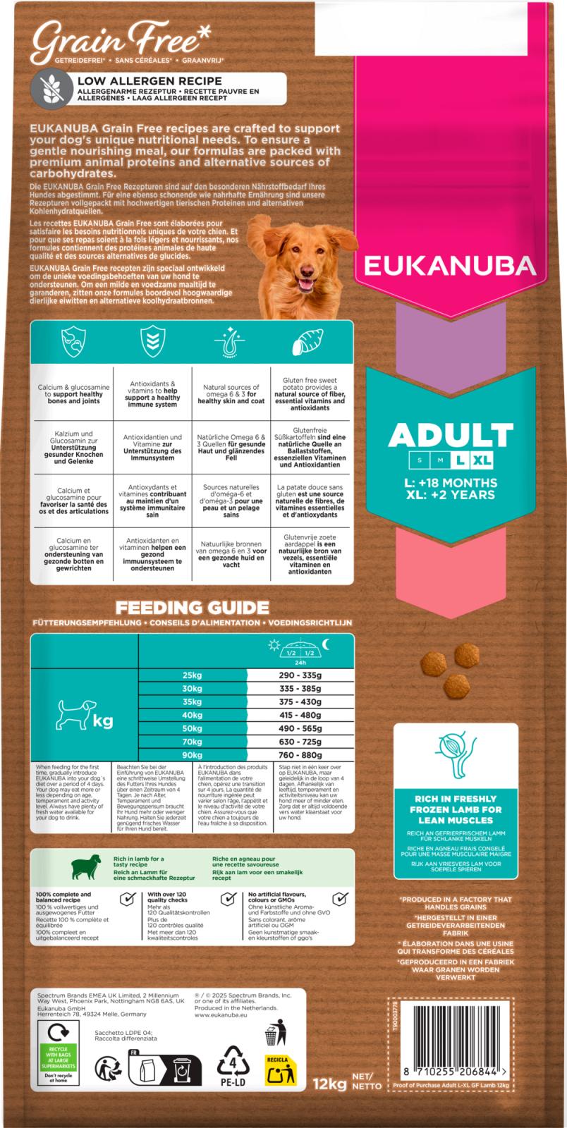 EUKANUBA Adult Large Grainfree lam