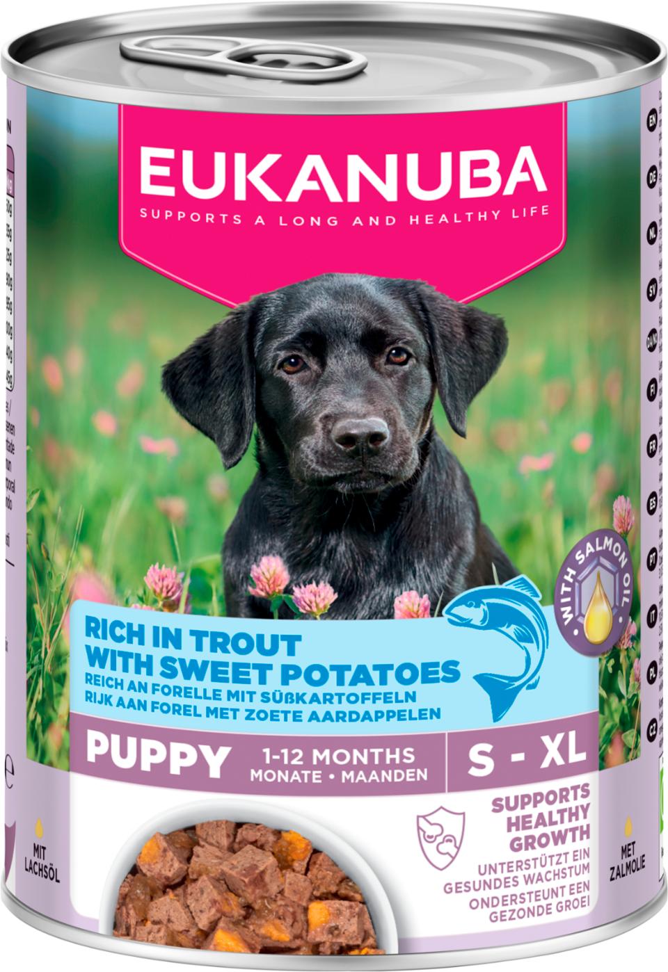 Eukanuba Puppy hundevådfoder, ørred med sødkartoffel