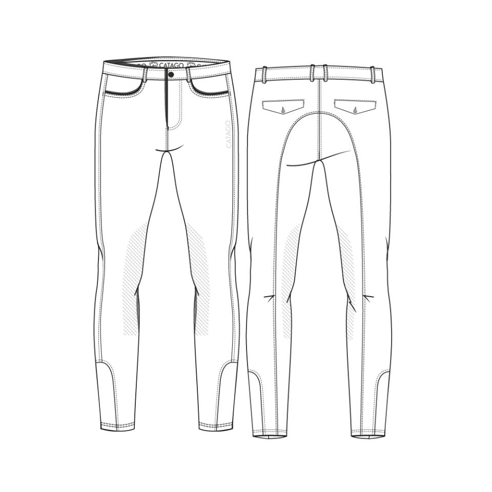 CATAGO MEN Nero ridebukser med knægrip