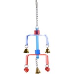 Bird toy plexi with bells and dice