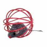 Assortment Plush Mice in a Wire Ball