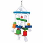 Wooden Toy on a Rope, Colourful